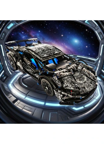 Конструктор машинка Lamborghini 1314 деталей на 36 сантиметров Technic Ламборджини черный (851) No Brand (385190989)