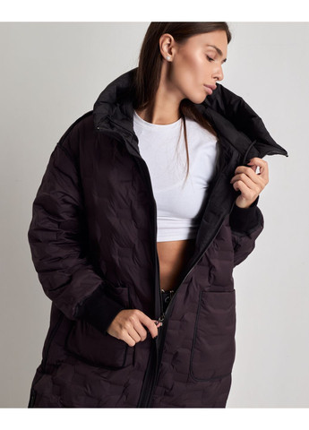 Темно-коричневе демісезонне Пальто двостороннє чорний / шоколадний Sobello