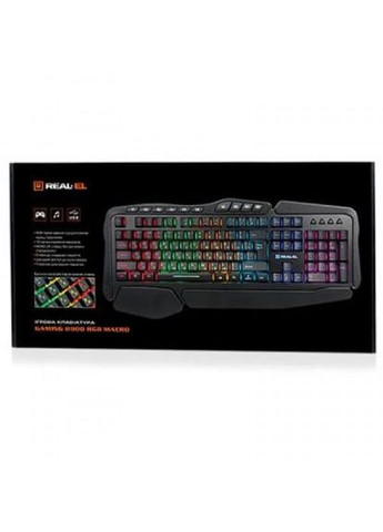 Клавіатура Real-El 8900 gaming rgb macro, black (275092365)
