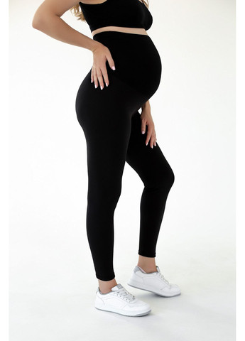 Утеплені легінси для вагітних на флісі мікродайвінг чорні Мамин Дім (365407342)