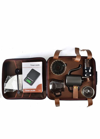 Дорожній кавовий набір з 8 предметів для приготування кави з кейсом 7 шт. Choxila (352012521)