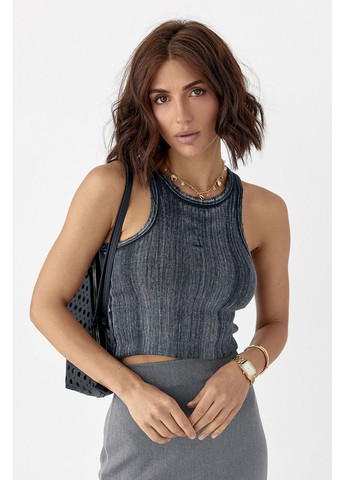 Трикотажний топ із необробленим низом Lurex — 370379966