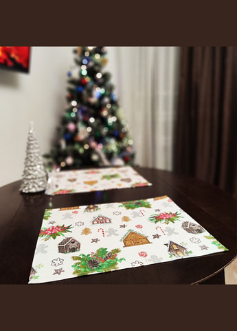 Серветка сервірувальна підтарільник (набір з 2 серветок) новорічні підкладки під тарілки з тефлоновим покриттям Maystat (305390157)