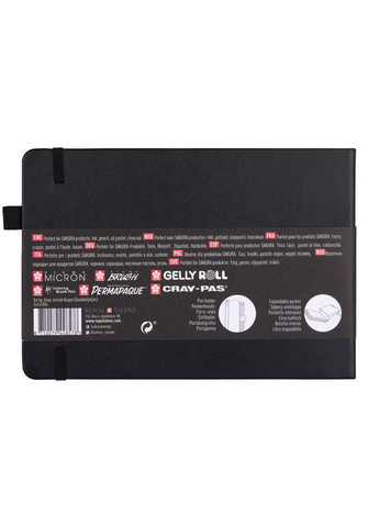 Блокнот Sketch А5 (14,8х21 см) 140 г/м2 80 л черный Sakura (362580301)