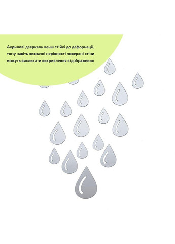 Зеркальный декор акриловый самоклеящийся Капли серебро,20шт (D) SW-00002492 Sticker Wall (365248200)