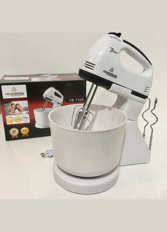 Міксер ручний з чашею 7 режимів 300 Вт CB-7320 White Crownberg (306716604)