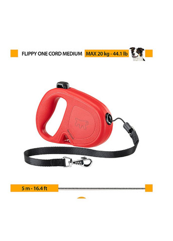 Рулеткаповідець Flippy One Cord для собак зі шнуром розмір M, червоний, 16×3.4×11 см 75093022 Ferplast (269341706)