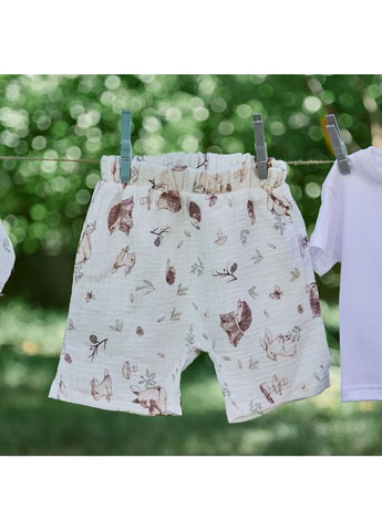 Белый комплект одежды print, муслин, р.86, принт в ассортименте (w-102-htcp86-20) Twins W-102-HTСP86-20