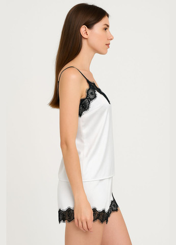 Белая женская пижама шелковая молочная Modashoping