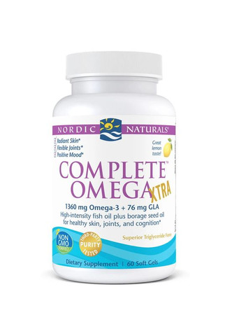 Жирные кислоты Complete Omega XTRA, 60 капсул лимон Nordic Naturals (324419528)
