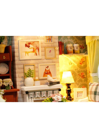 3D Румбокс конструктор кукольный дом Гостиная с верандой и камином DIY 8008-D Cute Room (350349035)