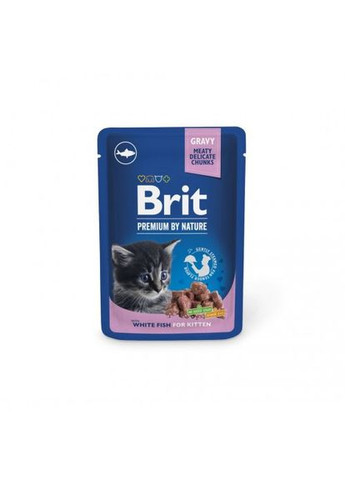 Вологий корм Cat pouch для кошенят, біла риба, 100 г Brit Premium (322874971)