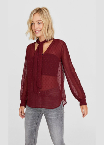 Бордова блуза демісезон,бордовий, Stradivarius