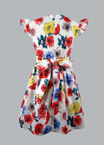 Белое платье маки цветные GEX (325696451)