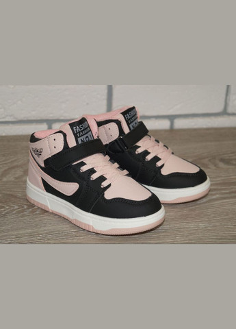 Хайтопи демісезонні дитячі / Черевики демісезонні дитячі чорні з рожевим BBT Fashion (300073553)