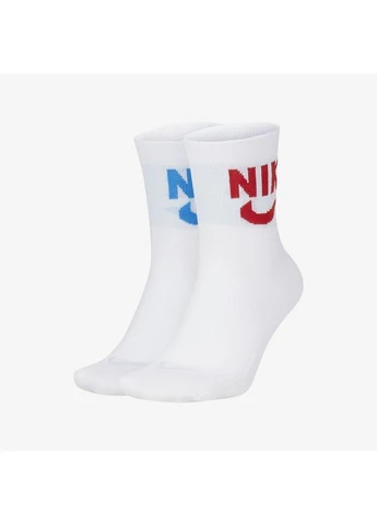 Белые носки u nk heritage ankle 2pr Nike (399423281)