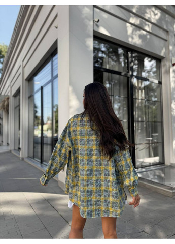 Желтая кэжуал рубашка в клетку MonCher с длинным рукавом