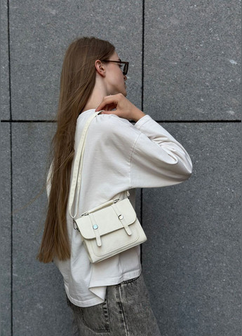 Жіноча біла сумка 9648 крос-боді No Brand (303323124)