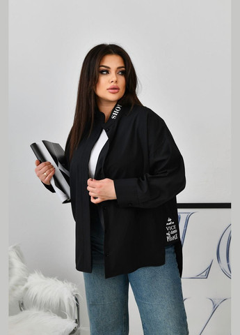 Жіноча блуза із софту колір чорний р.60/62 452872 New Trend (285711659)