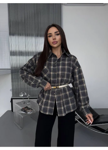 Фланелева жіноча сорочка в клітку Fashion (381022859)