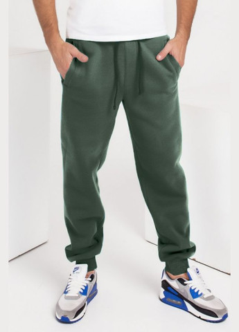 Утепленные флисом спортивные штаны цвета хаки с манжетами ISSA PLUS (279581508)
