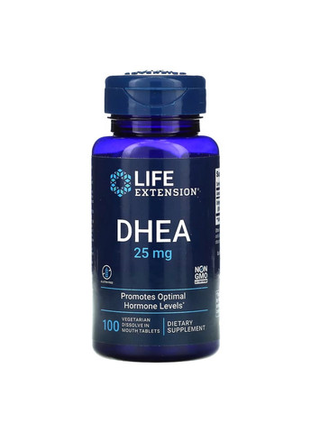 Стимулятор тестостерона DHEA 25 mg Dissolve, 100 таблеток Life Extension (293478996)