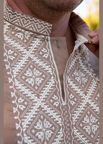 Кавова чоловіча вишиванка богдан кавова V&V (312522062)