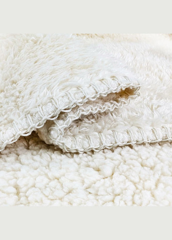 Плед-ковдра з шерпи та флісу молочний 200 x 220 см Love You (306459374)