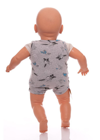 Боді майка кулір для хлопчика сірий Зайчик 80 см (50074) BABYKROHA (297197399)