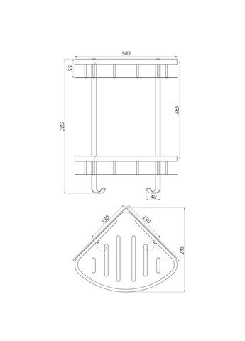 Полка подвійна кутова BS8422 Globus Lux (336383594)