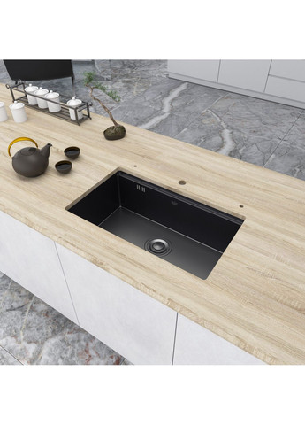 Чорна мийка врізна з PVD покриттям багатофункціональна Nett NB-7042 (352729994)