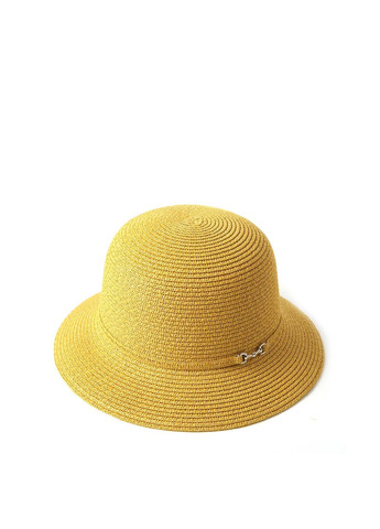 Шляпа с маленькими полями женская бумага желтая VERONICA LuckyLOOK 843-968 (289478389)