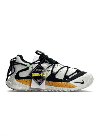 Белые демисезонные кроссовки мужские nike No Brand ACG Terra Antarktik Low GTX White Black Yellow