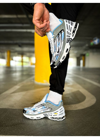 Сірі Осінні кросівки чоловічі nike air max plus 3 grey blue | найк аір макс плюс 3 сірі No Brand