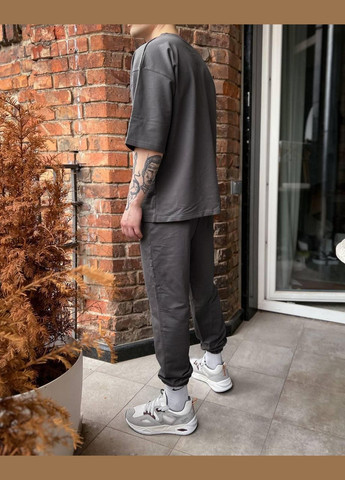 Графитовый демисезонный остюм оверсайз турецкая тринитка петля премиум качества No Brand