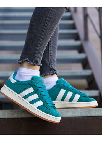 Серые демисезонные кроссовки мужские adidas campus dark green white v2 адидас кампус No Brand