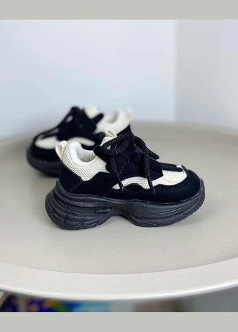 Чорні всесезонні дитячі кросівки чорні 1079 No Brand