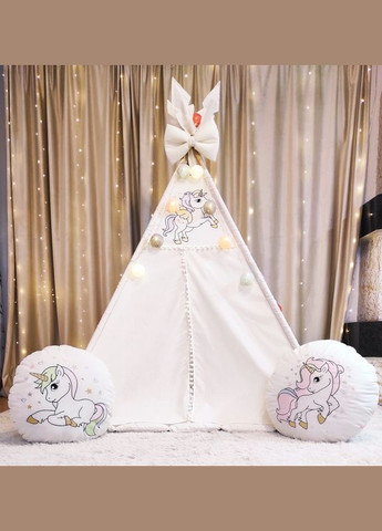 Палатка Вигвам для детей Веселые единороги на молочному Полный комплект! No Brand (316256807)