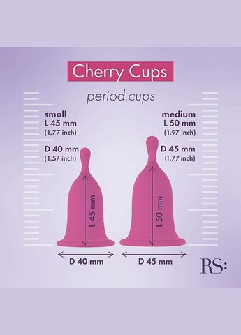 Менструальні чаші Femcare Cherry Cup 2шт, в косметичці, рожев RIANNE S (299008119)