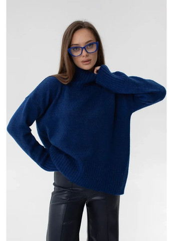 Синий демисезонный свитер женский вязаный goldie синий Sewel