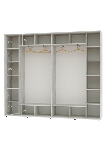 Шафа-купе чотиридверна 280*45*240 Сосна Натті 4 двері ДСП Алекса (360477336)