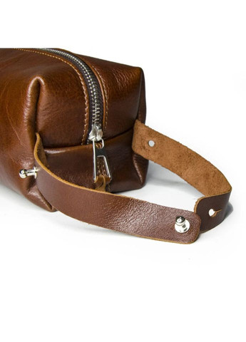 Мужская косметичка несесер кожаная 802623 коньячная маленькая Grande Pelle (329150530)