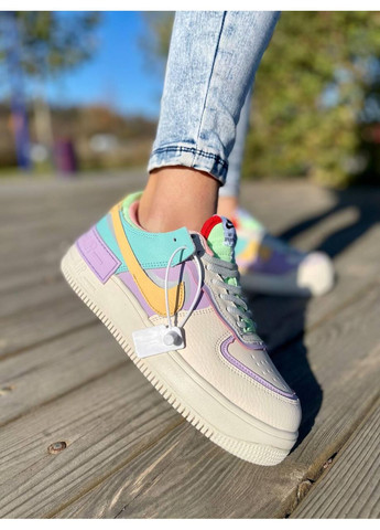 КРОСІВКИ ЖІНОЧІ NIKE AIR FORCE SHADOW PALE IVORY НАЙК АІР ФОРС 1 ПРЕМІУМ No Brand комбіновані зими (368855081)
