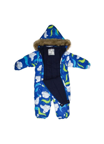 Синя дитячий зимовий комбінезон keira, р.62, синій з принтом () Huppa 31920030-13235-062