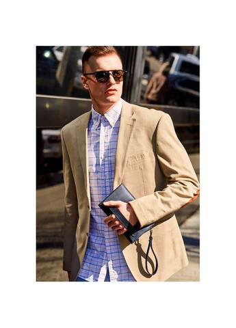 Сумка клатч на руку мужская из натуральной кожи маленькая Синий 37622 BlankNote (353690211)