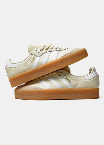 Кросівки Adidas Samba XLG Beige White Gum No Brand Samba x Wales Bonner молочні всесезони (326491114)