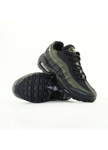 Хакі Осінні кросівки чоловічі nike air max 95 black khaki | найк аір макс 95 хакі No Brand