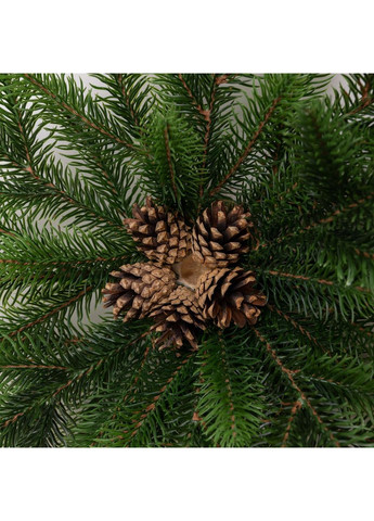 Искусственный подсвечник венок Новогодний с декором зеленый на 1 свечу SOK-O-1 LUGI (368767474)