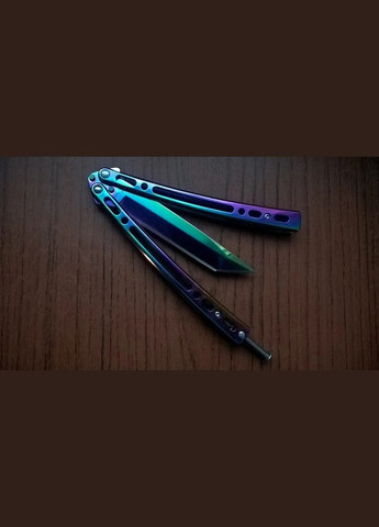 Нож балисонг (бабочка) 15-AA, цвет градиент (изумрудный) Grand Way (370770599)