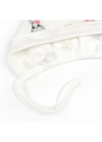 Шапочка для дівчаток на завʼязках Cute Bunny Молочний 38 dexter's (376703457)